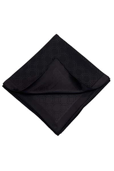 Vakko Jacquard Silk Scarf - New Hologram - Dark Anthracite