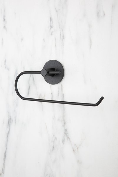 Aktel Banyo Round Adhesive Black Paper Roll Towel Holder, Napkin Holder, Kitchen Bathroom Napkin Holder