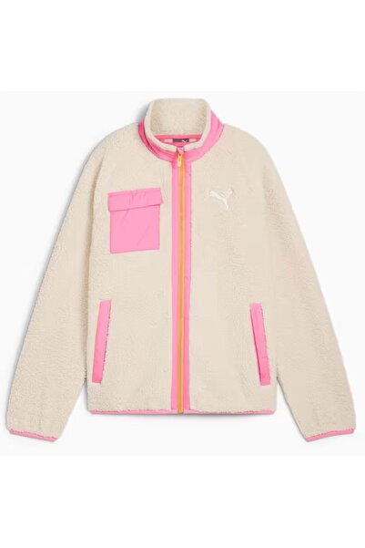 Puma 626504-87 Jachetă hibridă Sherpa pentru fete, roz