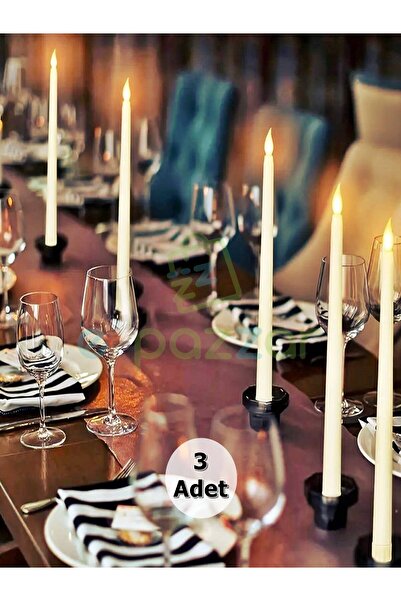 epazzar 3 Adet Alev Efektli Parti Organizasyon Christmas Konsept Süsleme Deko...