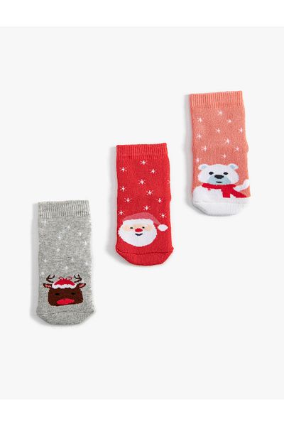 Koton Set of 3 Animals Printed Towel Socks