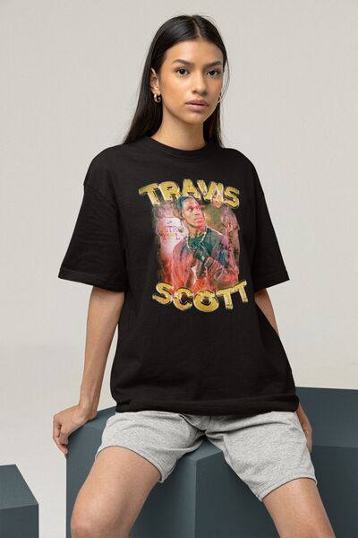 SEVBANO Travis Scott reper majica sa printom, unisex, oversize