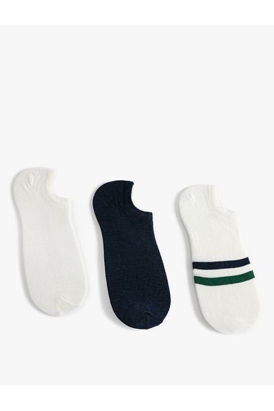 Koton Invisible Socks Set of 3 Striped Detailed Cotton Blend