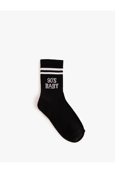 Koton Slogan Patterned Socks