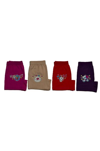 Şenay Boxers for Girls - Economical Pack of 4, 100% Cotton, Printed and Convenient