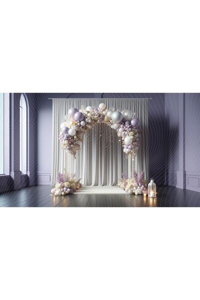 Venspor Düğün ve Etkinlikler İçin Lila ve Beyaz Balonlu Metal Kemer, Zarif ve...