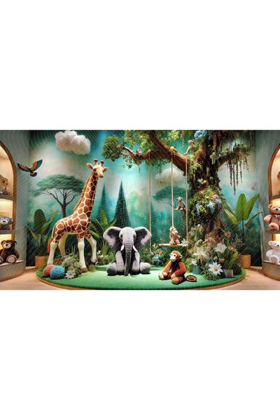 Venspor صندوق تصوير احترافي مقاس 200 × 150 سم - موضوع حيوانات لطيفة وغابات، خلفية استوديو