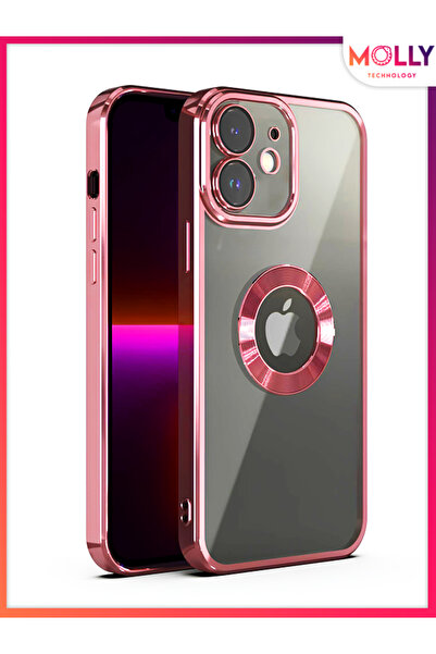 Molly iPhone 11 İçin Rose Lens Koruyuculu CD Lüks Kare Köşeli Silikon Kılıf