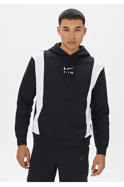 Nike Sportswear Swoosh Air Pullover Fleece Erkek Siyah Hoodie