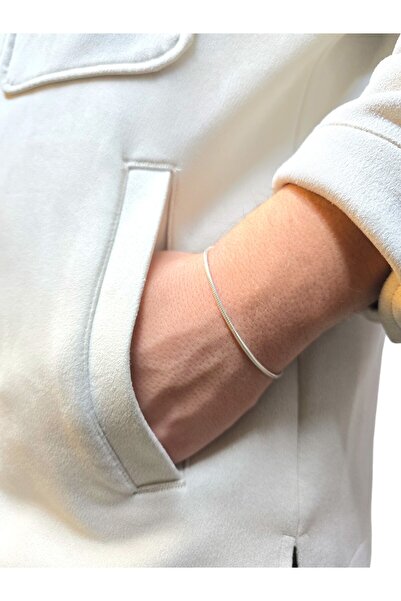 FARUK MÜCEVHERAT 925 Ayar Gümüş Unisex Ince Italyan Örgü Zincir Erkek Gümüş B...