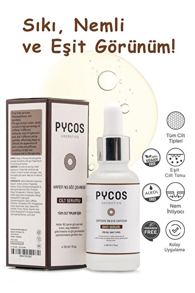 PYCOS COSMETICS Caffeine %5 + Peptides + Hyalüronik Asit Göz Çevresi Serumu 3...