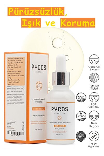PYCOS COSMETICS C Vitaminli, Aydınlatıcı, Ton Eşitleyici, Parlaklık Veren Cil...