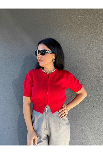 Millagros feel good with us Yakası Boncuklu Triko Hırka