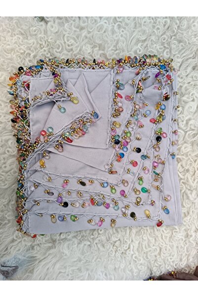 GÜNBATILI El  Emeği Kristal Damla Boncuklu Yazma ,Tülbent Yemeni, Fular ,4 Ke...