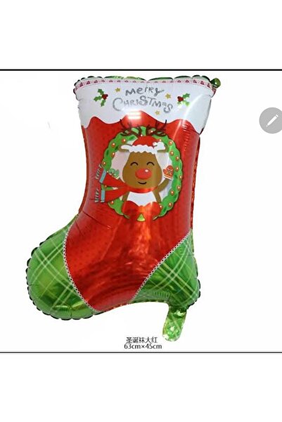 Noel Merry Christmas Çorap Folyo Balon 2025 yıl başı balonları