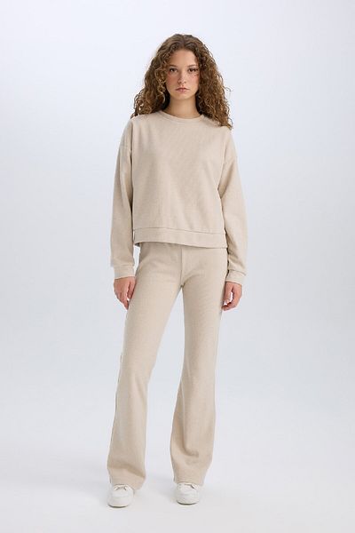 DeFacto 2-teiliges Set mit flachem Rundhalsausschnitt und flexibler Taille – E3841AXNS