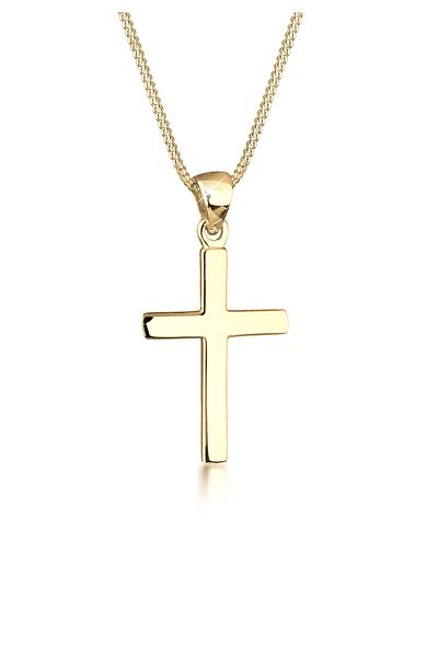 ELLI Halskette Damen Kreuz Symbol Basic in 925 Sterling Silber