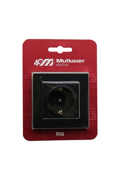 Amazex Store Mutlusan Ri̇ta-2220 600 0284B Blister - Card Black - Soiled Socket with Frame (4767)