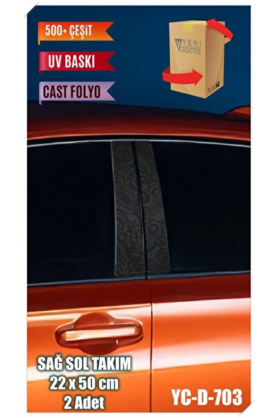 Pi Dekorasyon Araç Kapı Direk Kaplama Folyosu Desenli (SAĞ SOL TAKIM) Uyumlu ...
