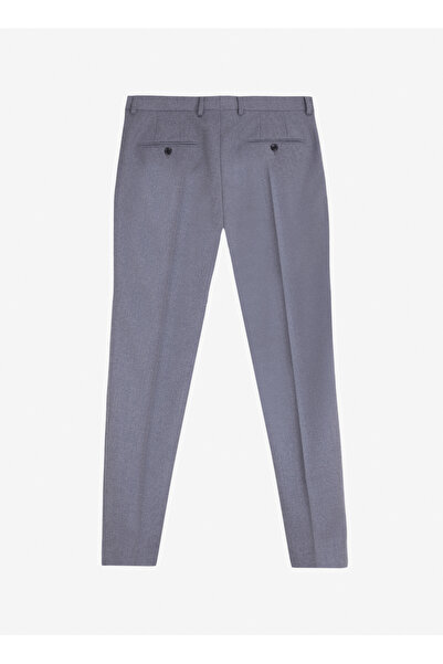 BROOKS BROTHERS Düşük Bel Düz Paça Normal Gri Erkek Pantolon 100% Yün Flannel Klasik Pantolon