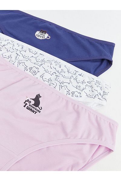 LC Waikiki LW - Chiloți de bikini cu imprimeu pachet de 3