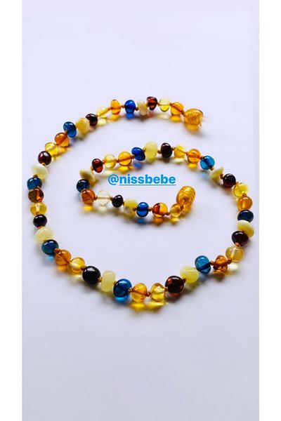 NİSSBEBE قلادة العنبر الأصلية المعتمدة