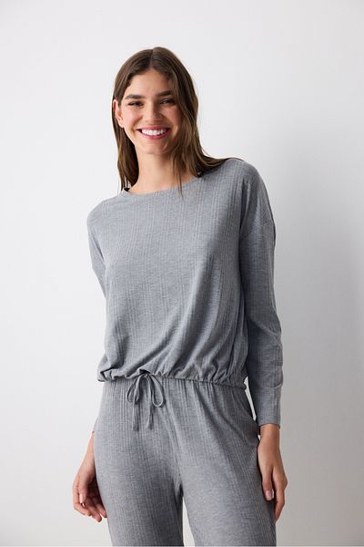 Penti Hailey Dunkelgraues Hosen-Pyjama-Set