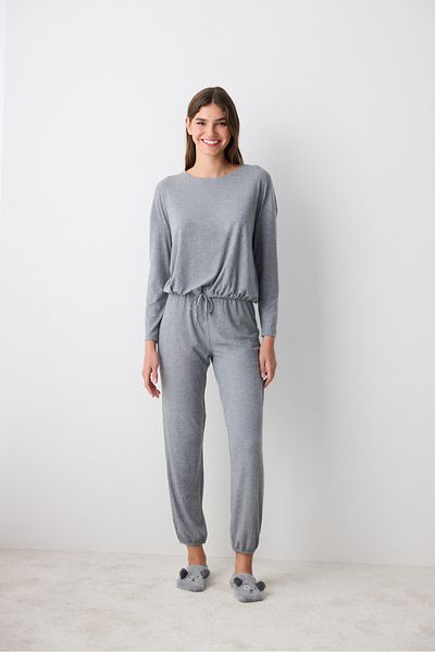 Penti Hailey Dunkelgraues Hosen-Pyjama-Set