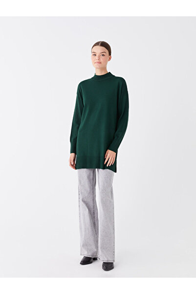 LC Waikiki Lw - Yarım Balıkçı Yaka Düz Uzun Kollu Kadın Triko Tunik