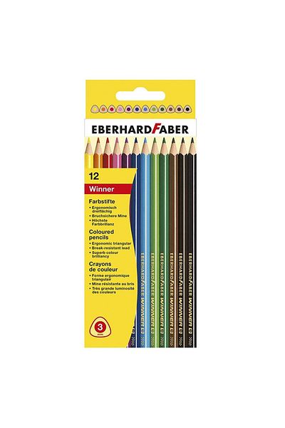 Eberhard Faber Winner 12 Triangular Dry Crayons - 511412