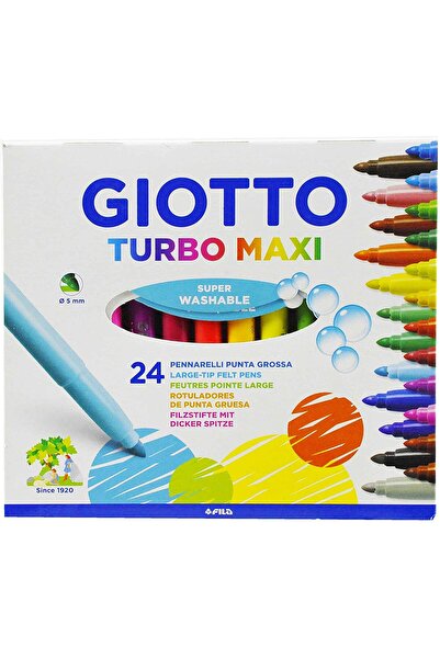 Giotto Turbo Maxi Kalın Keçeli Kalem 24 Renk