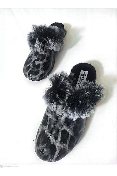 green norths Women's Front Covered Fur Winter Home Daily Slippers