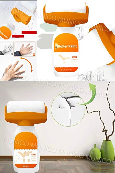 Munico Küçük Rulo Duvar Yama Fırçası Duvar Onarım Macunu Güçlü Kapak Çatlak Onarımı Kokusuz Pratik Beyaz