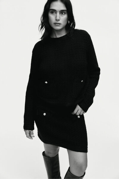 H&M Delik Desenli Triko Kazak