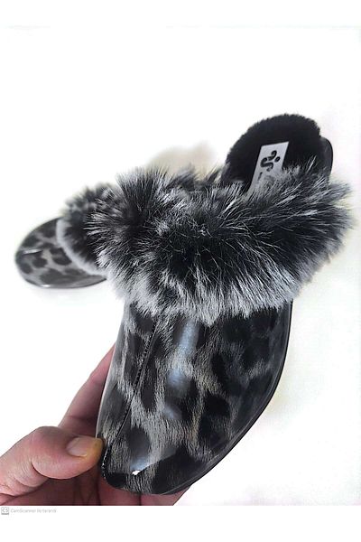 green norths Women's Front Covered Fur Winter Home Daily Slippers
