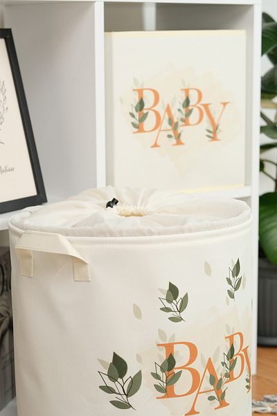 PRENDİ HOME 2-Pece Designed Baby and Rainbow Storage Box - Organizer Παιδικού Δωματίου, Dirty Basket 37x40
