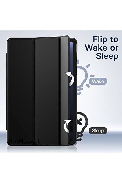 m.tk moveteck Galaxy Tab S9 Fe/s10 Fe/S10 Lite 10.9 Tablet Kılıf Akıllı Smart Standlı Arkası Şeffaf Kapak (UYUMLU)