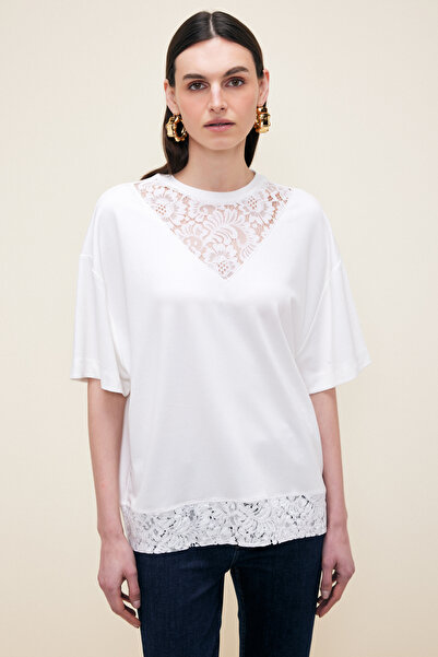 Love My Body Dantel Detaylı Tişört