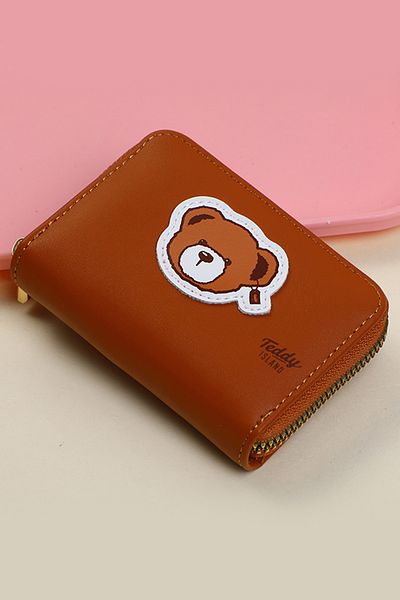 YOYOSO Портфейл, картодържател Teddy Island Lovely Bear кафяв