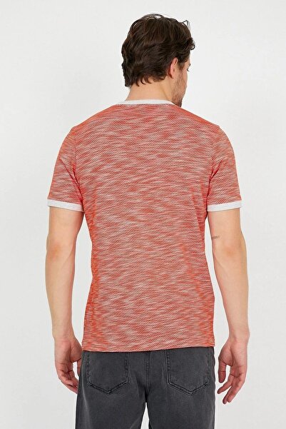 Figo Ανδρικό μπλουζάκι με λαιμόκοψη με κυψελοειδή σχέδια