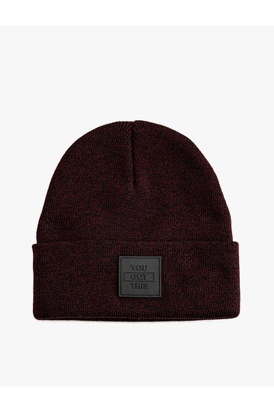 Koton Slogan Printed Label Detailed Layered Beret