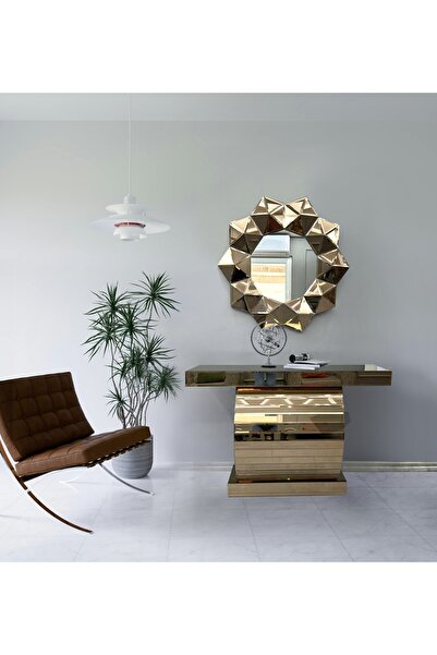 ERGLASS CAM DRESUAR AYNASI BRONZ AYNA KAPLAMALI DEKORATİF DUVARA ASMALI 90CM ...