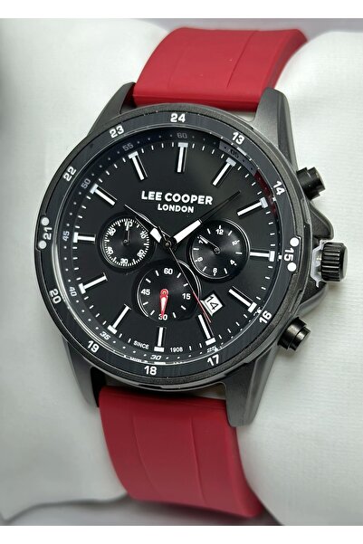Lee Cooper Orijinal 2 Yıl Garantili Su Geçirmez Silikon Kordon Fonksiyonlu Erkek Kol Saati
