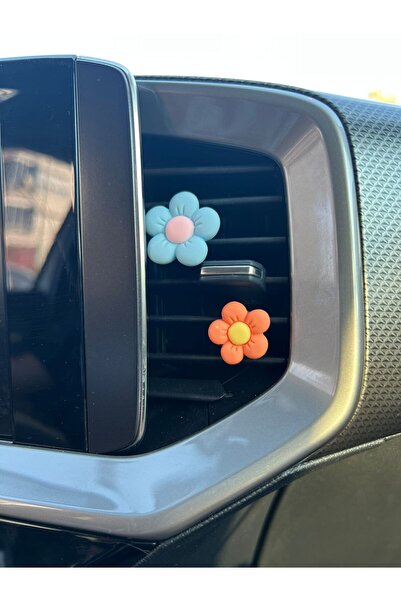 Papatyalar 2 Adet Renkli Oto Aksesuar Torpido Süsü Klipsli Klma