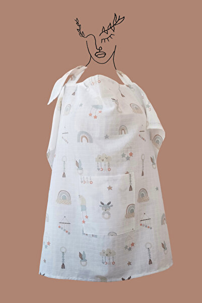 nelcollection Muslin Breastfeeding Apron with Pocket Detail, 100% Cotton, 80X...