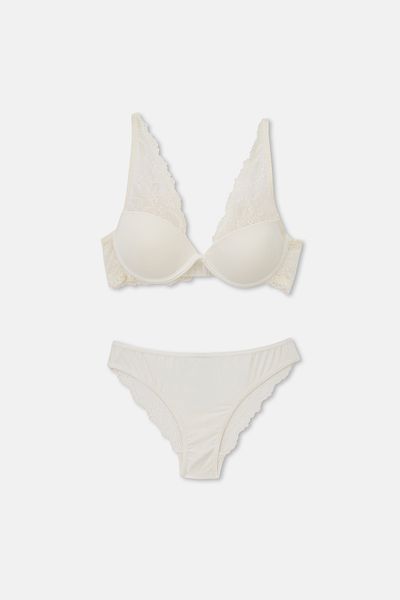 Eros Ersk1140 Rosmarinfarbene Ecru-Spitzenhose – bedecktes Design TK