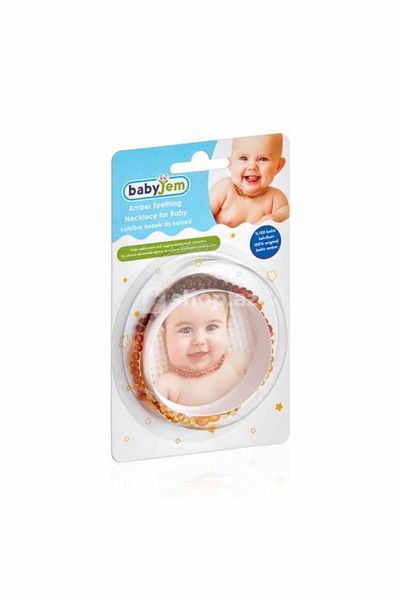 Babyjem Colier din chihlimbar pentru copii BabyJem, Rosu