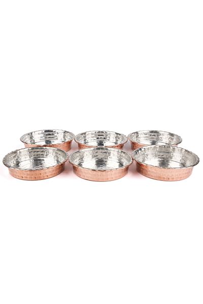 Zinnun Copper Plate Breakfast Snack Bowl Set of 6 11.5 cm