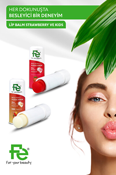 Fe LİP BALM STRAWBERRY (ÇİLEK) VE KİDS (ÇOCUK)