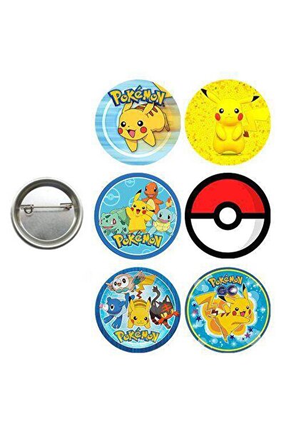 Parti Dükkanım Pokemon Hediyelik Parti Rozeti (6 ADET)